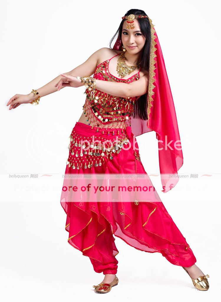 5 Pieces Dancewear Polyester Belly Dance Performance Wear For Ladies